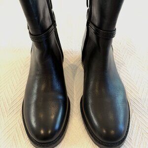 Tory Burch Black and Gold Ankle Booth